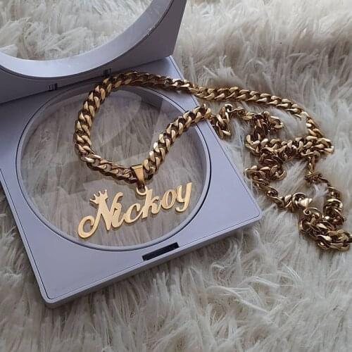 Personalised Name Necklaces For Women and Men Punk Nameplate Jewelry Stainless Steel Curb Chain Custom Letter Necklace Collier