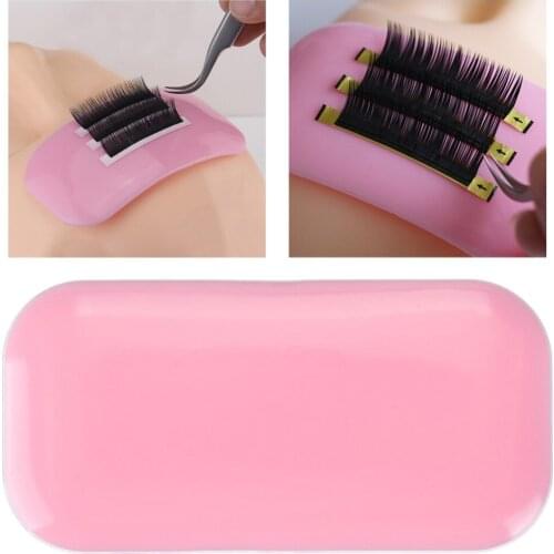 1Pcs Silicone Eyelash Extension Stand Glue Pallet Pad for Head Eye Lash Tray Holder Tools Clear Flexible Holder