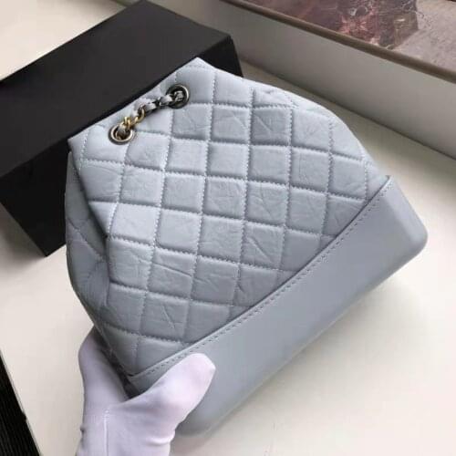 High-quality lambskin backpack, rhombic chain, ladies school bag, large-capacity female bag