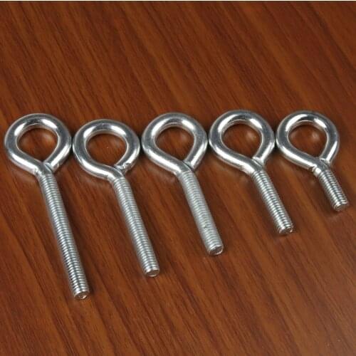 5-40pcs M8*20/30/40/50/60mm Galvanized iron Self Tapping Screw Eye Bolt Ring Hook Eye Bolt Eyebolt Screw in Spiral Hanger
