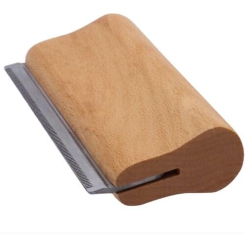 Pet Wood Groom Brush Deshedding Grooming Tool Professional Dog Comb Pet Wooden Groomer Ergonomic Design