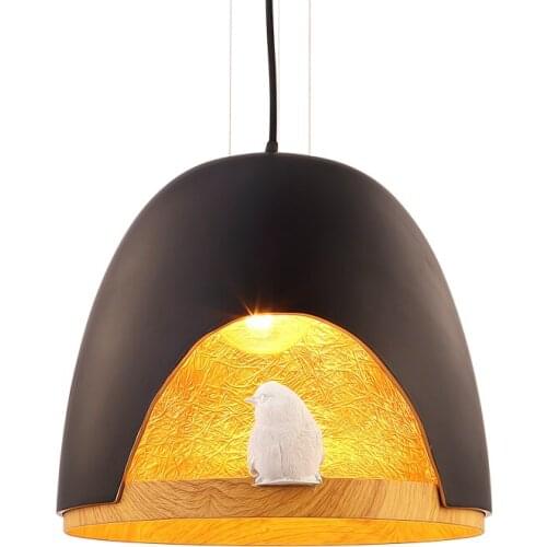 Nordic White Black Resin Bird Oiseau Pendant Lamp Lights For Living Room Bedroom Bar Restaurant Lighting Fixtures Suspension 428