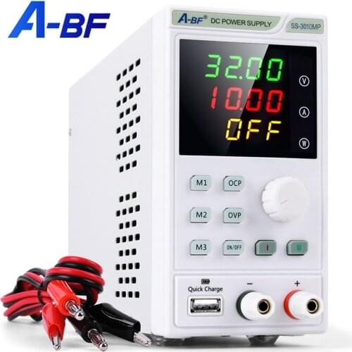A-BF DC Regulated Power Supply 30V 10A Programmable Digital Laboratory Switching Power Bench Source Voltage Current Regulator