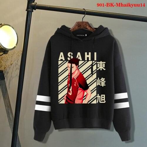 Japanese Anime Haikyuu Hoodies Loose Oversized Hoodies Karasuno Fly High Graphic Sweatshirts Unisex Tops Man Harajuku Streetwear