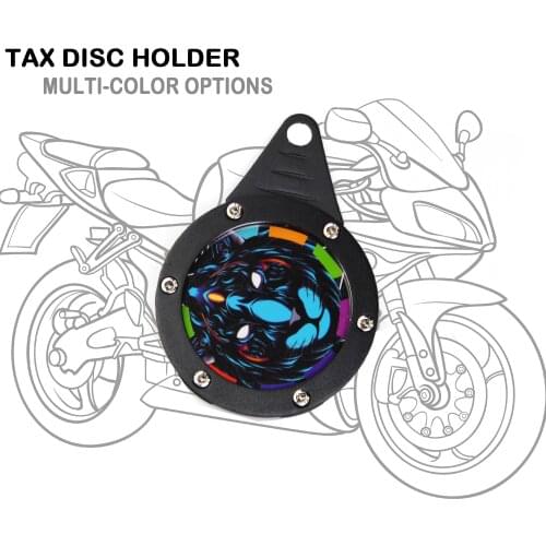Motorcycle Tax Disc Motorbike Universal Round Tax Disc Plate Holder New design Waterproof Multicolors