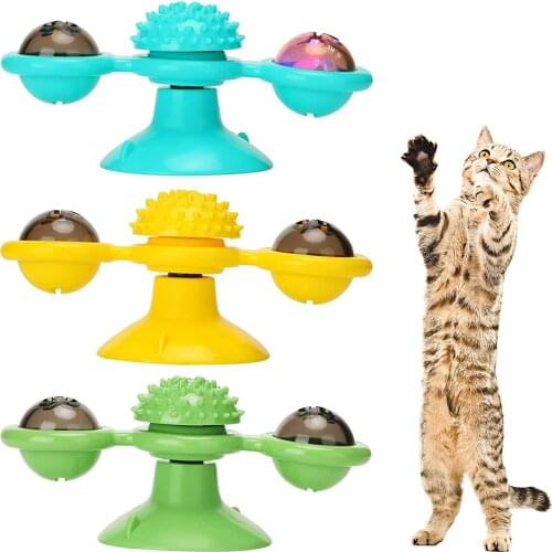 Cat windmill toy cat turntable creative funny cat molar rod automatic funny cat toy pet supplies