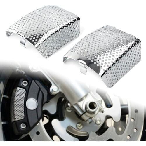 2Pcs 42054-05 Motorbike Front Caliper Inserts Cover For Harley V-Rod Muscle VRSCF Touring 2008-2019 Chrome Stainless Steel