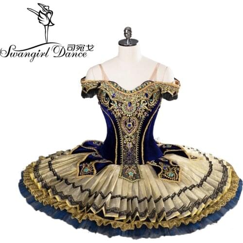 High quality blue Gold Professional Classical Ballet Tutus Costumes Competition Ballerina Tutu YAGP Gorgeous Tutus BT9104