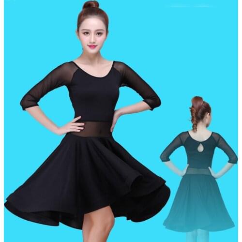 Adult Latin Dance dress Woman Practice dress 2019 Performance Latin Dance skirt Salsa tango black Women Latin dance dresses