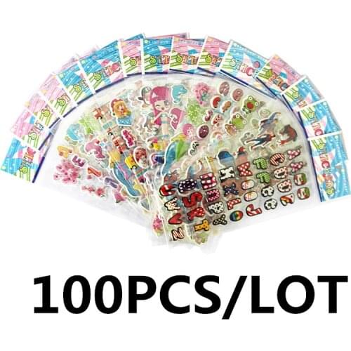 100 Sheets/lot 3D Baby Nursery bubble Stickers Kids boys girls Foam Cartoon DIY Cute Puffy Children Scrapbooking Stickers