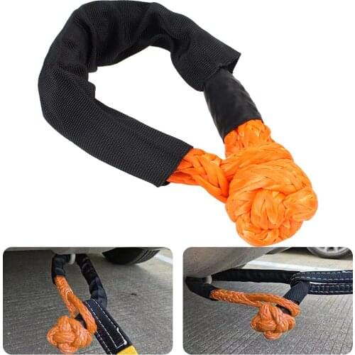38000 lbs with Protective Sleeve Synthetic Fiber for Vehicle Recovery Car Trailer Pull Rope Off Road Towing Ropes Soft Shackle