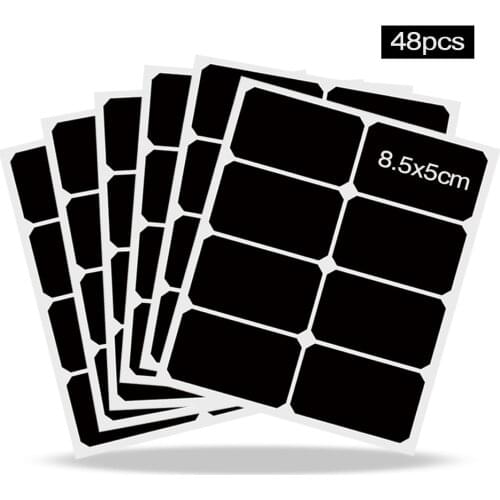 48pcs Spices Stickers Kitchen Waterproof Label Sticker Organizer Bottles Jam Jar Stickers Chalkboard Spice Tags Wall Sticker