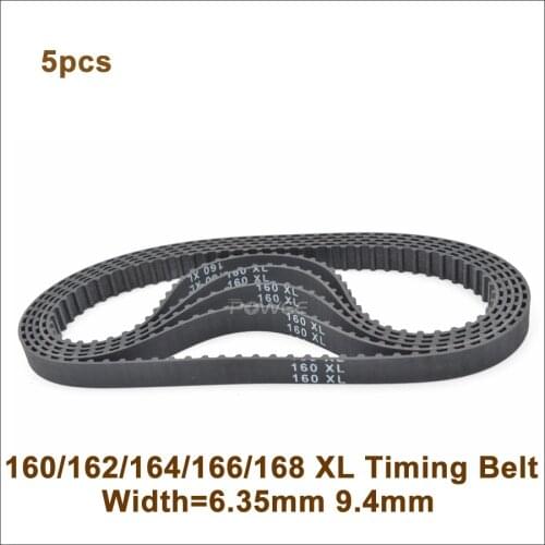 5pcs 160/162/164/166/168 XL Timing Belt W=025" 037"mm Perimeter 406.4/411.48/416.56/421.64/426.7mm Rubber XL Belt Inch Trapezoid