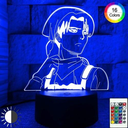 Attack on Titans LED Lamp Night Light Bedroom Decor Children Boys Bedroom Lights Leewell Ackerman Acrylic Table Lamp Gift
