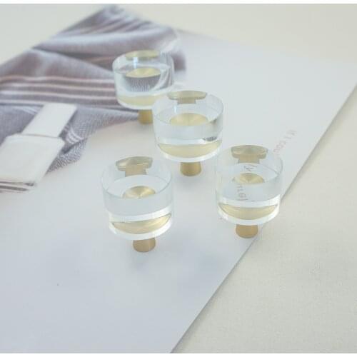 MFYS Acrylic Furniture Cabinet Pulls Handles Brass Knobs for Drawer Dresser Closet Wine Cupboard Modern Furniture Pull Handle