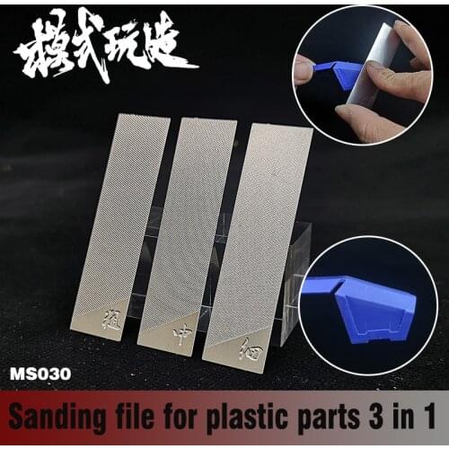 Gundam Military Model 3 in 1 Stainless Steel Sanding File for Plastic Parts Ghost knife Hobby Grinding Tools