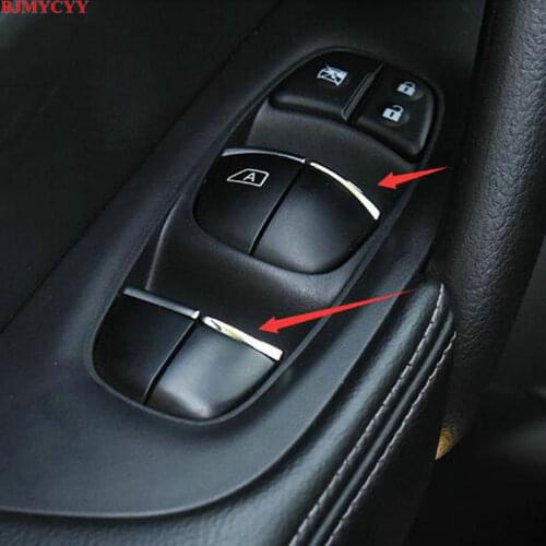 BJMYCYY car styling ABS 7PCS/SET Car window lift buttons decorate sequins for Nissan Altima Teana L33 Maxima 2013-2018