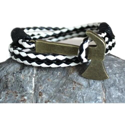 Synthetic leather Punk BraceletsVintage Retro Hammer With Hatchet battleaxe Bracelet For Men Women Christmas Gift