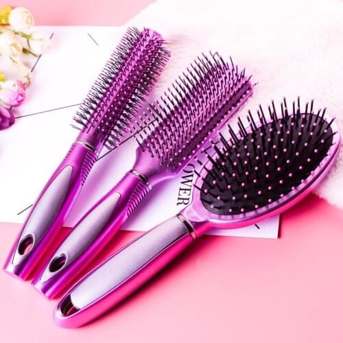 3 Shapes Hair Comb Scalp Massage Comb Hairbrush Bristle& Women Wet Curly Hair Brush for Salon Hairdressing Styling Makeup Tools