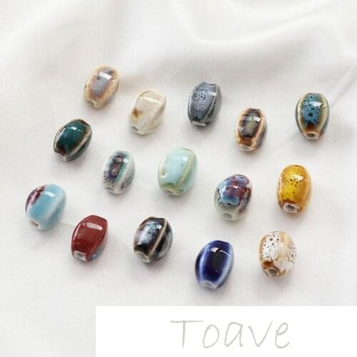 Ceramic beads irregular oval diy bracelet beaded earring necklace handmade material accessories