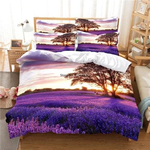 Purple Lavender Manor Bedding Set Duvet Cover Set 3d Bedding Digital Printing Bed Linen Queen Size Bedding Set Fashion Design