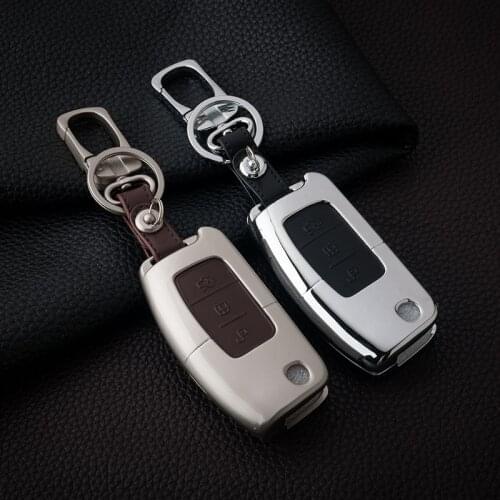 Leather Car Styling Key Cover Case Auto Accessories For Ford Focus 2 Escape Ecosport Fiesta Mondeo Kuga Fusion Keychain