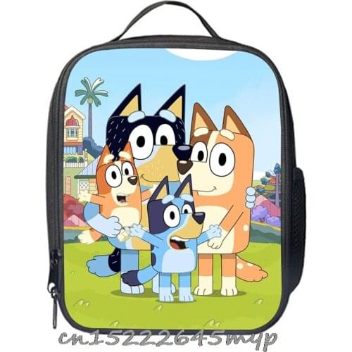 Bingo bluey Fashion Lunch Bag For Kids School High Lunch Bag Thermos For Children Boys Girls birthday gift