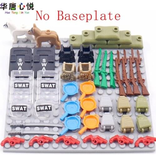 MOC Military Weapons Accessory Sets Shield Army Gog Rifle Combination Building Blocks Educational Militaries Scenario Simulation