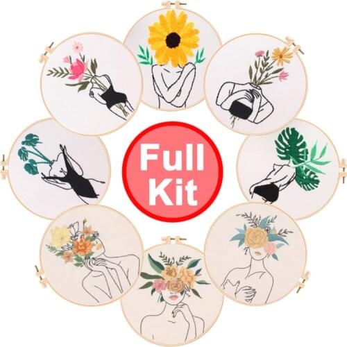 Embroidery Kit, Feminism Pattern, Embroidery Hoop, Embroidery Thread, Embroidery Materials and Tool, DIY Craft Gift for Beginner
