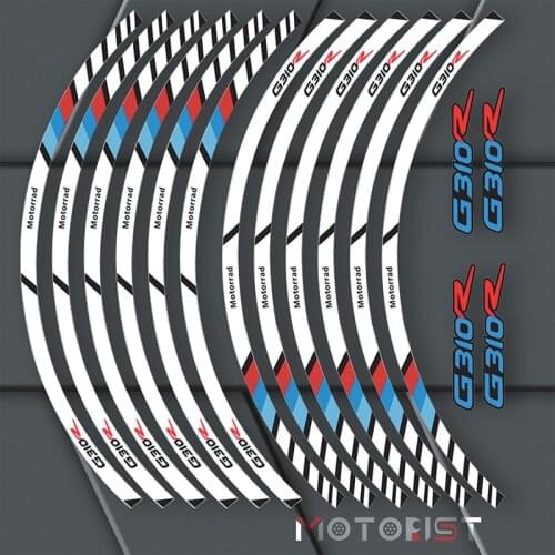 A set of 12pcs high quality motorcycle wheel decals waterproof Reflective stickers rim stripes For BMW G310R