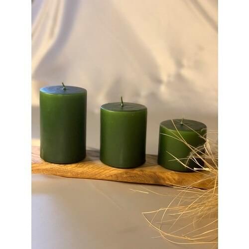 Mysterious Home 3 Pcs Set Green Cylinder Candle Diameter: 6,5