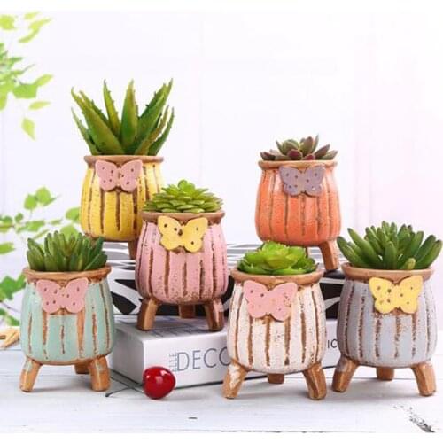 A Set Ceramic Flowerpot Succulent Plant Pot Vase Creative Planter Office Desktop Ornaments Fleshy Plant Holder Home Garden Decor