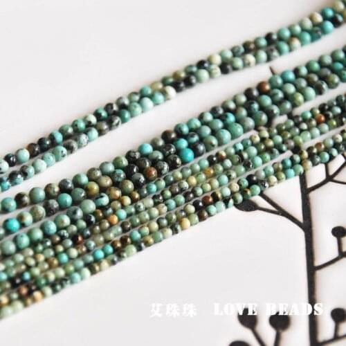 Natural stone green African howlite 2mm/ 3mm 15"/38cm tiny seed beads DIY necklace bracelet earing jewelry making craft findings