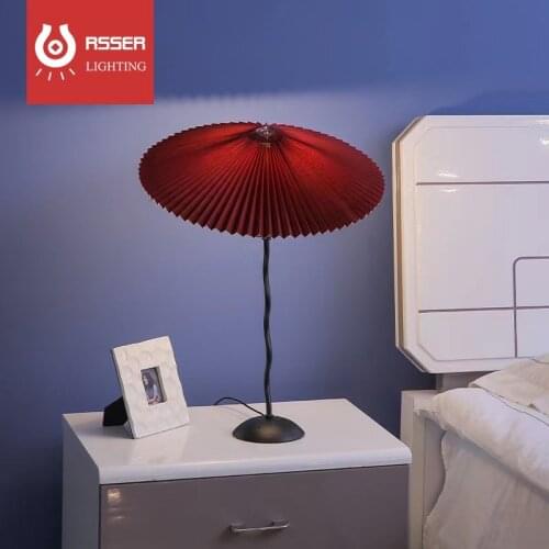 RSSER Night Light Desk Bedroom Bed Decoration Table Lamp Ball Wooden Umbrella Desk Lamp