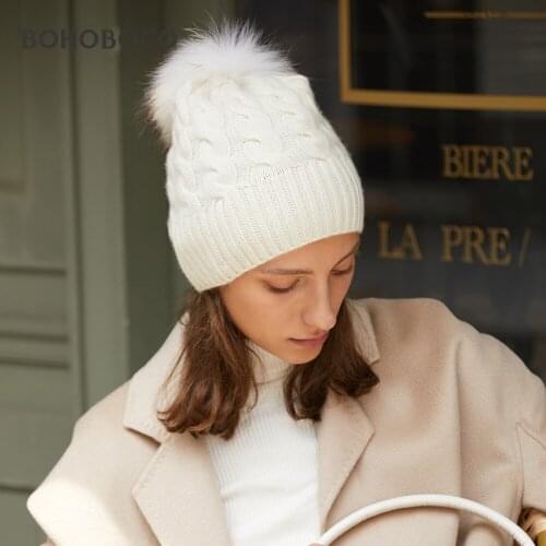 2021 New Winter Hat for Women Cashmere Knitted Beanies Thick Warm Vogue Ladies Female Beanie Hats