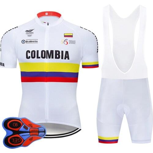 2022 New i2022 Team COLOMBIA Cycling Jersey Bib Set MTB Uniform Bicycle Clothing Quick Dry Bike Clothes Wear Mens Short Maillot