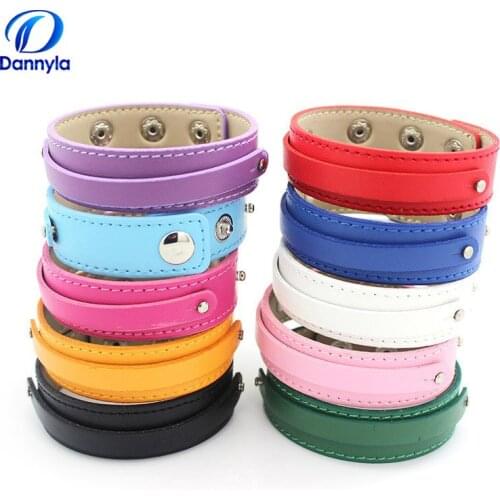 Wholesale 10pcs/lot Mix Color 18+8mm PU Leather Bracelet Fit Slider Charms/letter LSBR037