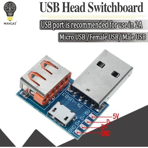 USB head Transition Board USB Male to female head to Turn microUSB to header 4P 2.54mm Direct-plug USB3
