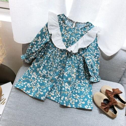 Girls Dress 2021 Spring Autumn New Children Girls Palace Style Long Sleeve Baby Kids Todder Cute Princess Party Girls Dress