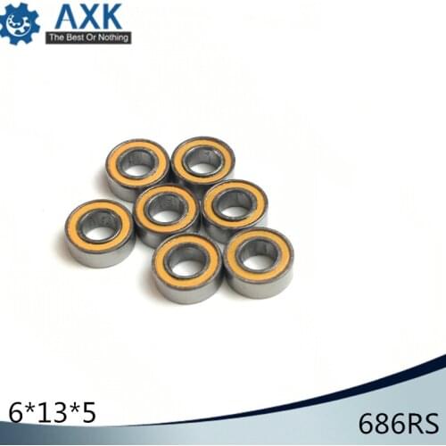 686RS Bearing 10PCS 6x13x5 mm ABEC-3 Hobby Electric RC Car Truck 686 RS 2RS Ball Bearings 686-2RS Orange Sealed