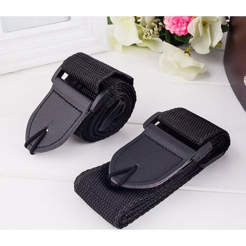 Adjustable Guitar Shoulder Strap Nylon Belt Synthetic Leather Ends with Small Pockets and Guitar Picks for Guitar Bass