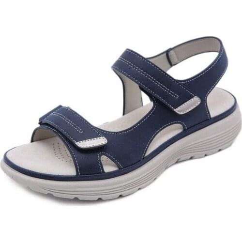 2021 Women Comfortable Sandals Ladies Slip-on Wedge Sandals Sports Beach Walk Shoes Summer Fashion Casual Shoes Plus size 34-42