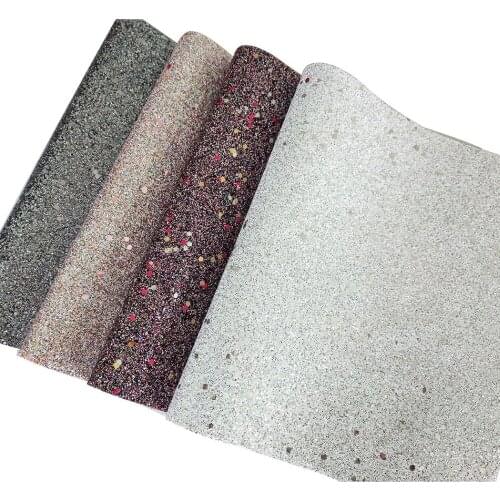 Synthetic leather Glitter Faux Leather Material Sheet Glitter Fabric Sheet for Bows Earing 8 Color 8''X12'' 8pcs