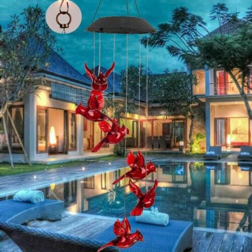 Solar Wind Chimes Outdoor, LED Solar Wind Chime Color Cing Hummingbird Decoration Gifts Home Party Garden ing