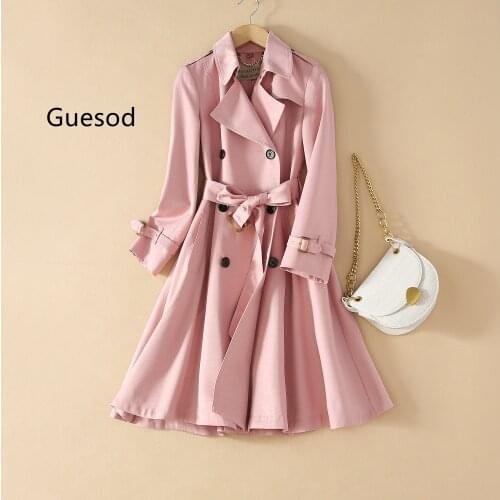 Women Trench Coat Female Medium Length 2021 Spring Autumn British Slim Waist Outerwear New Arrive