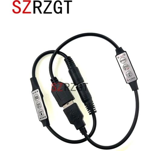 USB DC Connector LED Single Color Light Strip Controller 3Key Dimmable Controller DC5-24V