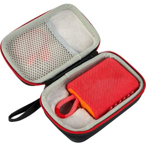 Vococal Portable EVA Hard Shell Bluetooth Speaker Carrying Case Storage Bag Organizer with Soft Groove Wrist Strap for JBL GO3