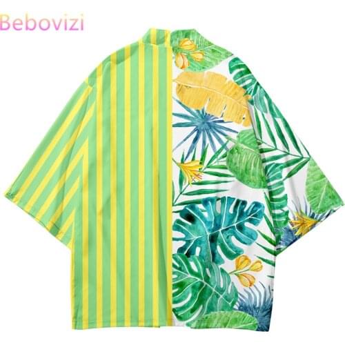 2021 Plus Size XXS-6XL Summer Stripe Loose Japanese Fashion Streetwear Cardigan Robe Women Men Harajuku Haori Kimono Top Yukata