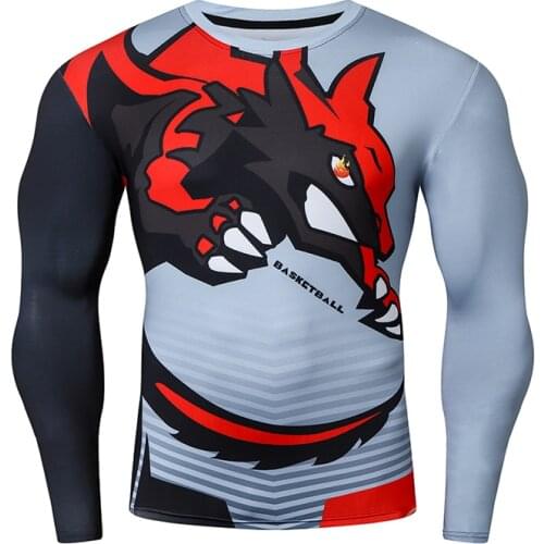 ZRCE Monster Men Long Sleeves Rashgard Compression Shirt Fitness Running Shirt Men Gym Jersey Sportswear Sport Tight T-Shirt