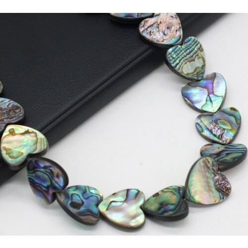 1 Pcs 2021 New Natural Abalone Shell Heart-shaped Beaded Handmade Crafts DIY Cute Necklace Bracelet Jewelry Gift Beads Making